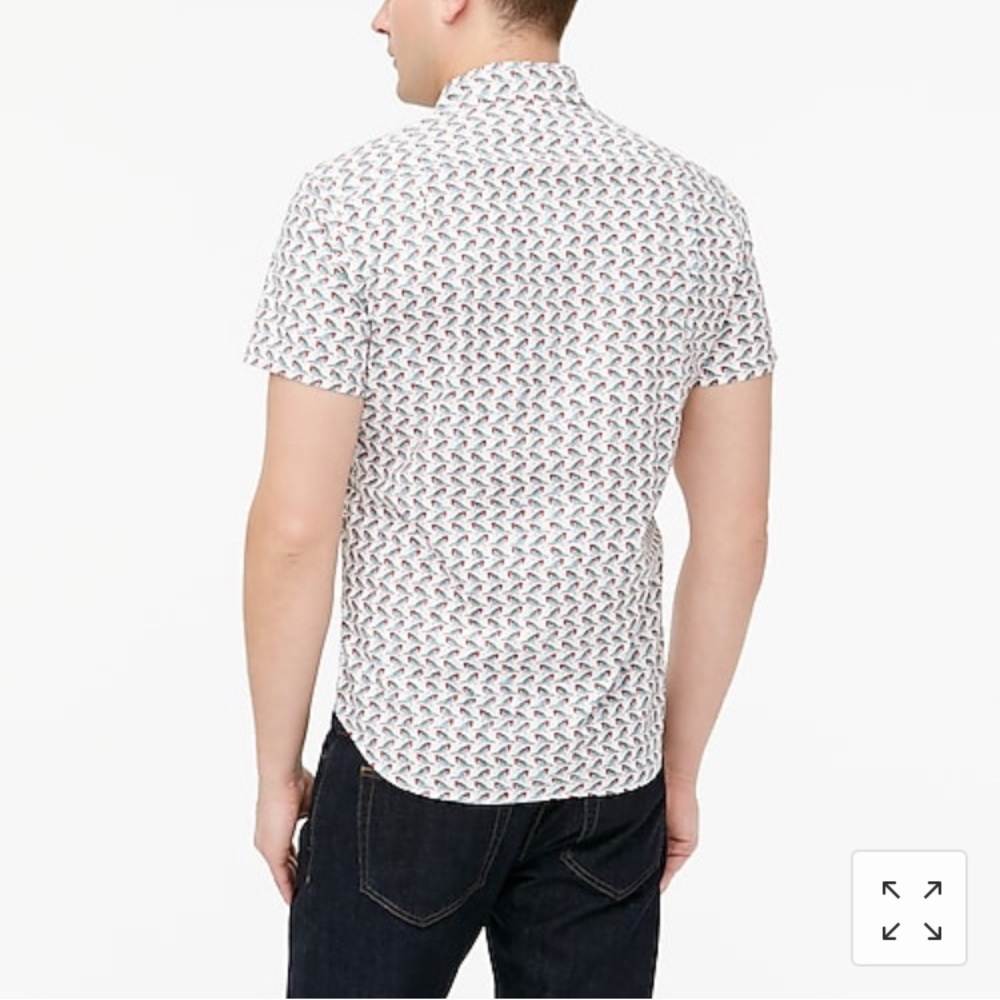 J Crew Factory NWT short sleeve bird print shirt - Picture 4 of 6
